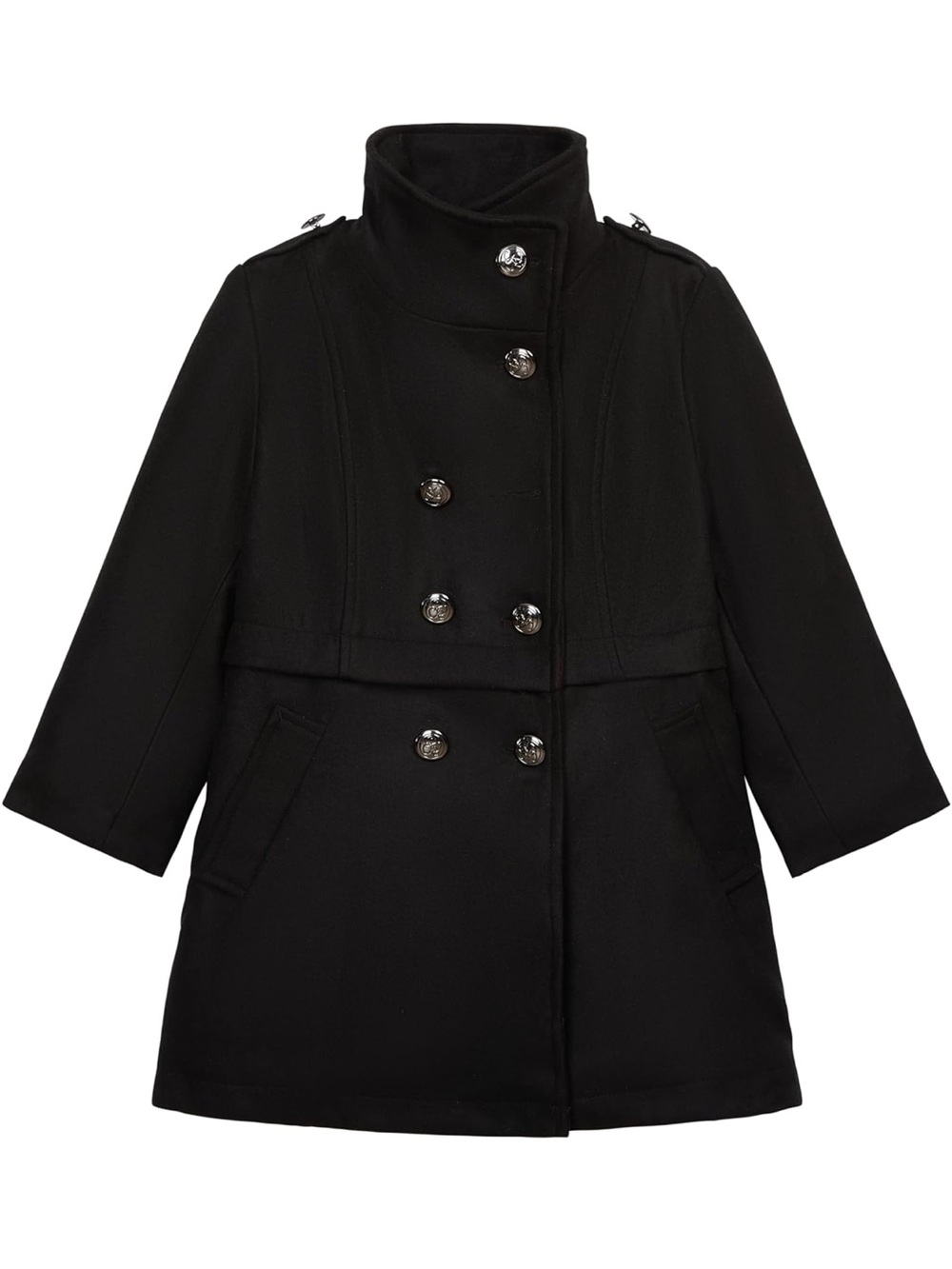 Jessica Simpson Black Double-Breasted Pea Coat for Kids